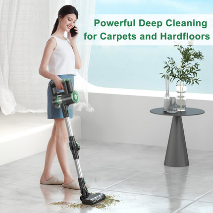 Cordless Stick Vacuum Cleaner, Powerful Rechargeable Wireless Vacuum Cleaner For Home 6 In 1 With Led Display, Selfstanding And 180° Bendable Wand, For Carpet And Hard Floor Pet Hair