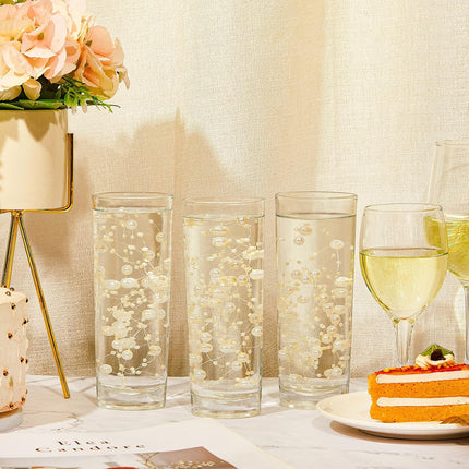 24 Pcs Artificial Pearl String for Floating Candle Faux Pearls Beads String Pearl Party Garland Decoration for Vases Filler Wedding Centerpiece Christmas Party Decor (Light Gold)
