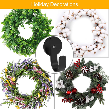 Magnetic Wreath Hanger for Front Doors, 2 Pack Wreath Holder for Steel Door Metal Wreath Hook for Wreath Decorations
