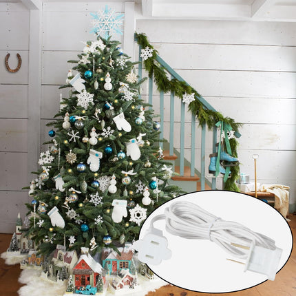 White Extension Cord 6 FT - 2 Prong Outdoor Extension Cord for Christmas Decorations Lights(Non-Polarized, Small Plug)