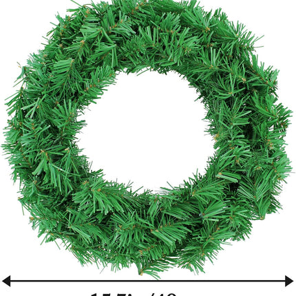 Artificial Christmas Wreath, Green Christmas Wreath，16 Inch Canadian Pine Artificial Christmas Wreath s for Christmas Party Decor, Front Door Wreath, Unlit, Pack of 6 (6, Green 16inch)