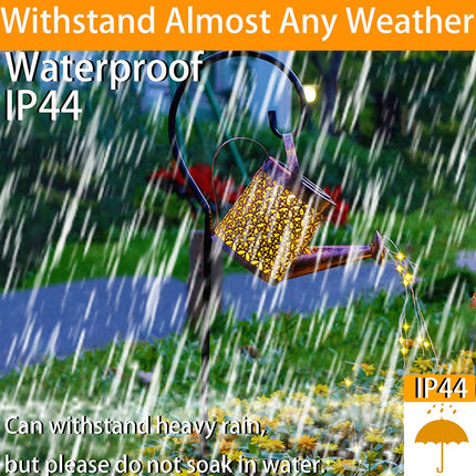 Solar Lanterns Outdoor Waterproof,Metal Watering Can Garden Decor,Hanging Solar Path Lights Yard Art,Outside Patio Decorations Gardening Birthday s for Mom Grandma Women,with Hook,Large