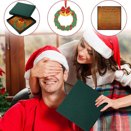 Christmas Wreath s Set The Legend of The Christmas Wreath Hanging Wreath Ornament on Card with Box Religious Christmas Wreath Ornament for Holiday Xmas Tree Home Party Favors