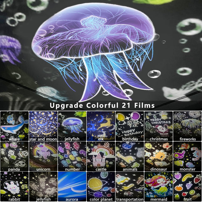 21 Sets of Films, Night Lights for Kids, Star Galaxy Projector, Night Lights for Bedroom, Ceiling, Star Projector with 360° Rotating for Boys and Girls, Birthday, Christmas s, Room Decor