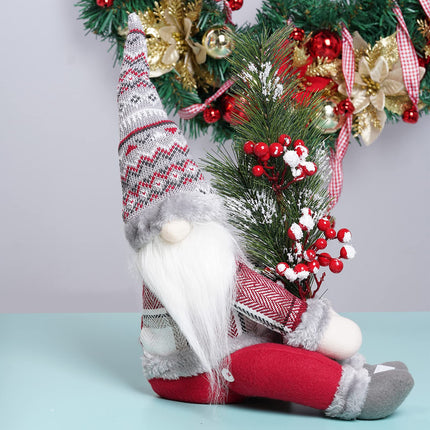 Christmas Tree Topper Gnome Christmas Curtain Tieback Buckle Plush Dwarf Christmas Tree Topper Gnome Decorations Funny Christmas Tree Topper Handmade Christmas Tree Decorations (Grey Hat)