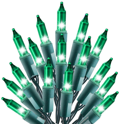 Holiday Essence 100-Count Green Christmas Light Set, String Lights with Green Wire, Professional Grade, Indoor and Outdoor Use, Decorate Christmas trees, bushes, and fences Garden Party, Patio Decor