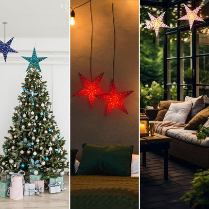 GalaxyArts Paper Star Lantern Turquoise 24 Inch 3D Starlite Handcrafted Hollow Hanging Decoration for Weddings, Parties, Christmas, Holidays Easy to Hang Indoor Outdoor Aesthetic Home Décor