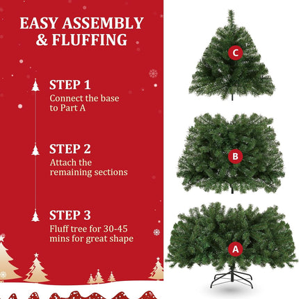 Suyncll 6ft Premium Spruce Artificial Holiday Giant Christmas Tree for Home, Office, Party Decoration (SY1)