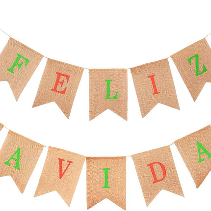 Mandala Crafts Burlap Feliz Navidad Banner Feliz Navidad Decorations Outdoor Indoor Feliz Navidad Sign Mexican Christmas Decorations Spanish Christmas Décor Garland