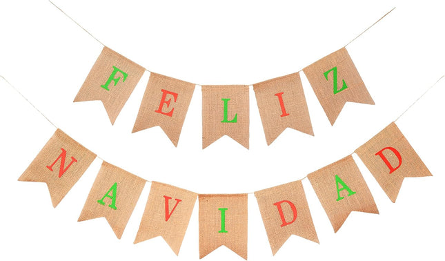 Mandala Crafts Burlap Feliz Navidad Banner Feliz Navidad Decorations Outdoor Indoor Feliz Navidad Sign Mexican Christmas Decorations Spanish Christmas Décor Garland