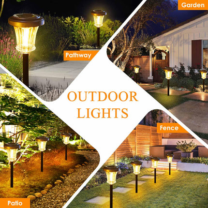 8PK 2Modes (Steady on/Flickering) Solar Christmas Lights, Solar Garden Lights, Auto On/Off Outdoor Lights With Flickering Flame, Solar Pathway Lights For Christmas Decorations (Teardrop-shaped)