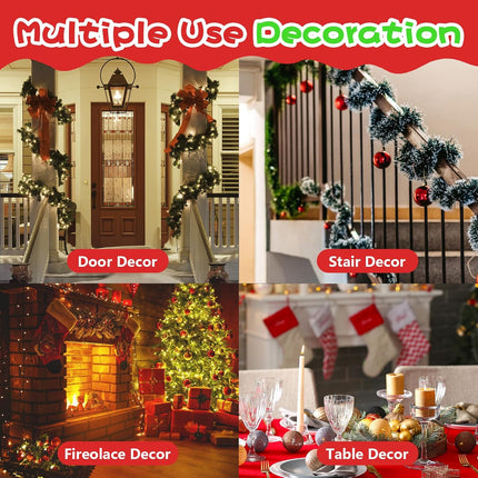 Deluxe 54Ft Artificial Non-Lit Soft Green Garlands - Festive Holiday Decor for Indoor and Outdoor Use Christmas Garland