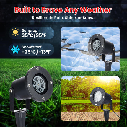 Christmas Projector Lights Outdoor - LED Lights Snowflake Projections, Waterproof & Snowproof Holiday Decorations