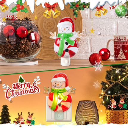 MUMTOP Christmas Night Lights Plug Into Wall - Snowman Night Light Nightlight for Christmas Bedroom or Bathroom Holiday Decoration