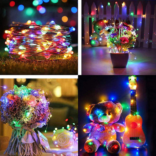 50 LED Fairy Lights with Timer, 6 Pack 8.2 Ft 8 Modes Battery Operated Fairy Lights, Mini Led String Lights for DIY Wedding Bedroom Mason Jar Vases Table Party Christmas Decoration (Multi-Color)