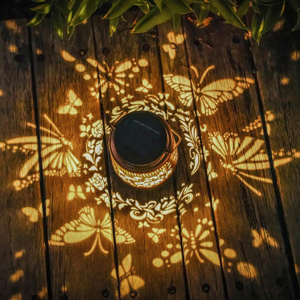 Solar Lanterns Outdoor Waterproof Butterfly Garden Decor as Birthday s for Women Mom,Hollow Out Retro Metal Decorative Garden Light,Graceful Decoration for Patio,Yard,Landscape,Walkway,Festival