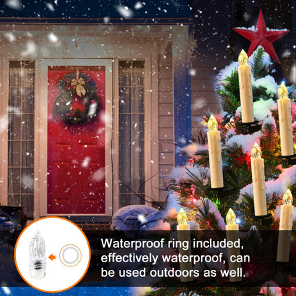RaceGT 20 Pcs Flameless Candles with Remote, Clip On Candle Lights for Christmas Tree with Timer, Battery Operated LED Window Candles, Taper Floating Candles for Home Indoor Outdoor Christmas Decor