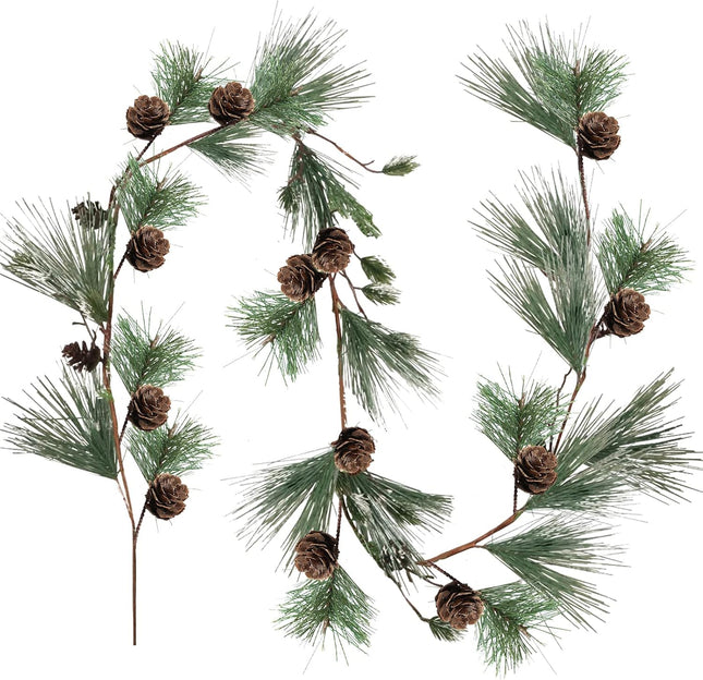 3 Pcs 6 ft Christmas Pine Garland with Pine Cones Green Christmas Decor Artificial Christmas Garland Modern Holiday Garland Winter Mantle Decor Garland Greenery Pine Tree Decor for Table Fireplace