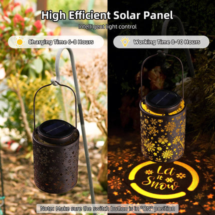 Solar Lanterns Outdoor Waterproof, Snowflake Christmas Decorations, Hanging Solar Light Outdoor Garden Decor for Pathway, Patio, Yard Christmas s for Women, Mom, Grandma
