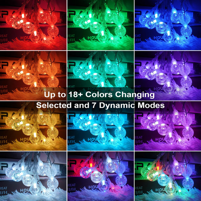 OMIKA Battery Operated String Lights, 18 Color Changing 15FT 30 LED Battery Operated Christmas Lights with Remote Timer, USB Powered Fairy Lights for Indoor Bedroom Outdoor Garden Patio Balcony Decor