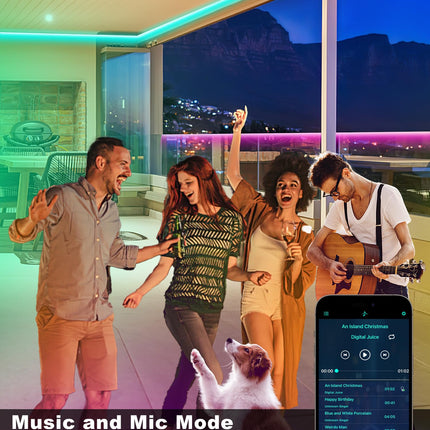 Outdoor Led Strip Lights Waterproof 32.8ft, Color Changing Led Light Strips with Remote, App Control, Music Sync RGB Led Strip Lights Outside IP68 Led Rope Lights for Roof Party Accessories