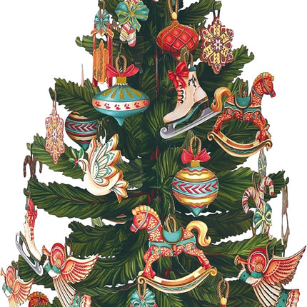 Freshcut Paper Pop Up Cards, 3D Popup Greeting Cards, Birthday Cards, Note Card & Envelope, 15" Christmas Tree