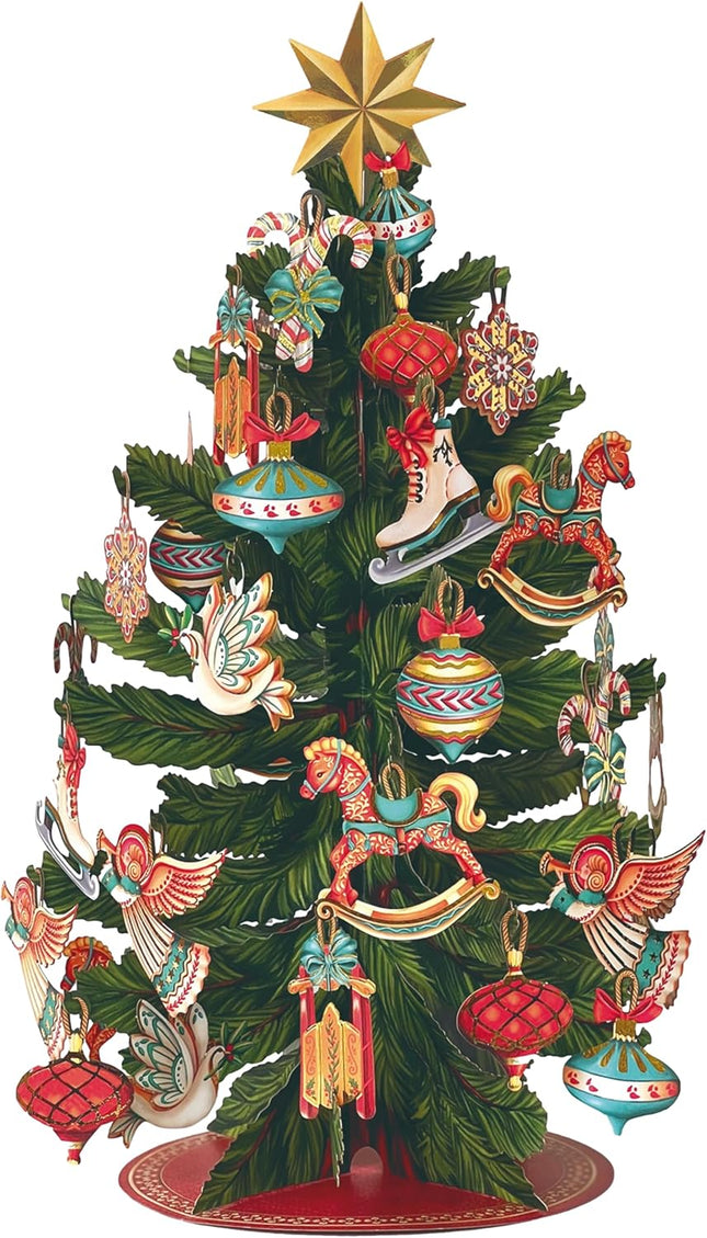 Freshcut Paper Pop Up Cards, 3D Popup Greeting Cards, Birthday Cards, Note Card & Envelope, 15" Christmas Tree