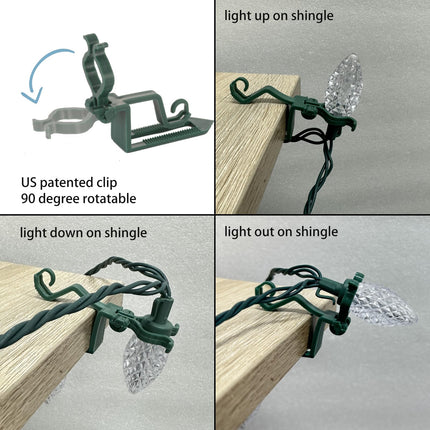 NIOSTA 66Ft LED Christmas roofline String Lights, C9 Outdoor roof String Lights with Quick Shingle & Gutter Clips,Plug in & connectable,red and White