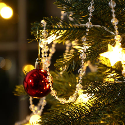 Pangda 49 Feet Christmas Tree Beads Garland Strands Chain for Christmas Wreath Decoration Table Centerpiece (Clear)