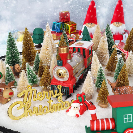 Desktop Miniature Pine Tree Tabletop Christmas Tree Small Pine Tree Decor Christmas Tree Toppers 30pcs(Silver/Gold/Green 30pcs)