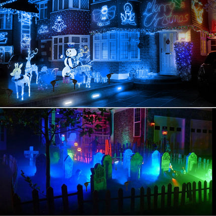 T-SUN Blue Spot Lights Outdoor, 6 Pack Blue Solar Spot Lights Blue Solar Lights IP65 Waterproof Landscape Lights Auto On/Off for Garden Yard Lawn Pathway