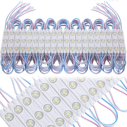 500 Pcs LED Module White 6500K 1.2W LED Storefront Lights Waterproof Replacement Lights for Inflatables Decorative LED Module Light with Tape Adhesive Backside for Christmas Letter Advertising Signs