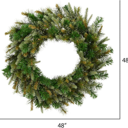 Vickerman 48" Unlit Cashmere Wreath - Artificial Christmas Wreath - Natural Looking Wreath with PVC Needles - Reliable and Durable - Front Door or Mantel Wreath