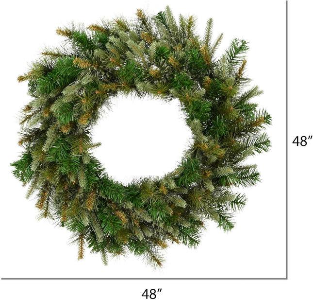 Vickerman 48" Unlit Cashmere Wreath - Artificial Christmas Wreath - Natural Looking Wreath with PVC Needles - Reliable and Durable - Front Door or Mantel Wreath