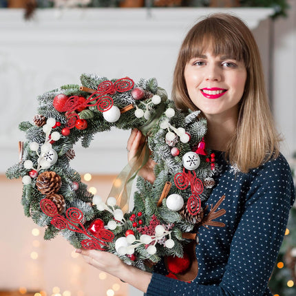 80 Pcs Red White Christmas Berry Stems Artificial Glitter Christmas Curly Candy Picks Ornaments Decorative Christmas Picks and Sprays for Xmas Tree Wreath Crafts Vase Filler Home