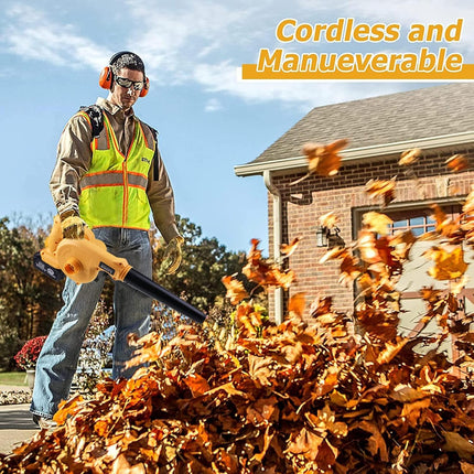 HOJILA Cordless Leaf Blower, 2 in 1 Electric Air Blower Vacuum Cleannig Blower Blowing & Suction Leaf Dust Collector, Battery Powered Blower Sweeper for Lawn Care Yard Cleaning