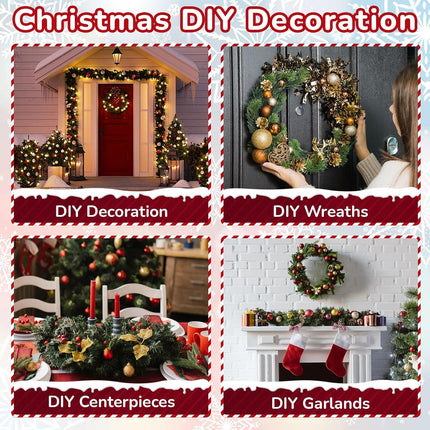 6 Pcs 100 ft Christmas Garland Artificial Greenery Garland 3.5 Inches Wide Pine Garland Soft Garland Christmas Decorations for Tree Stair Indoor Outdoor Fireplaces