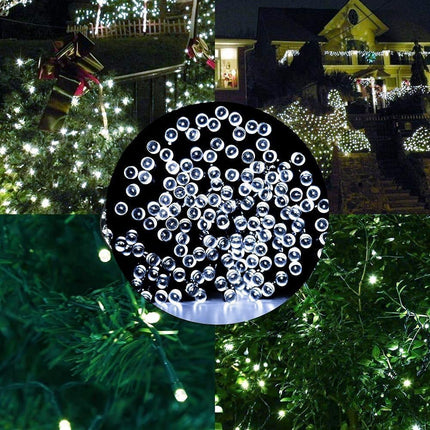 Fairy Lights Outdoor String Lights 33ft 100 LED with Memory Modes Controller, Extendable Christmas Lights Decorations for Wedding, Christmas, Party, Patio, Indoor Outdoor (Black Wire - White)