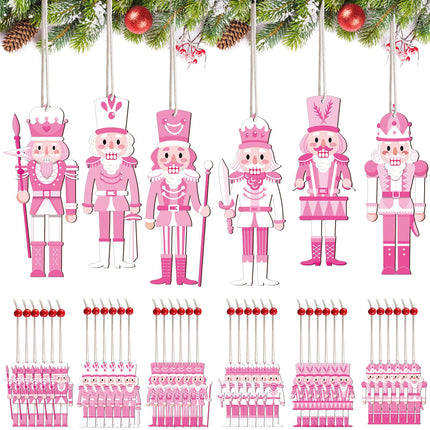 Spiareal 36 Pieces Christmas Nutcrackers Decorations Nutcracker Ornaments Wooden Hanging Christmas Decorations Nutcracker Figures (Elegant Style)