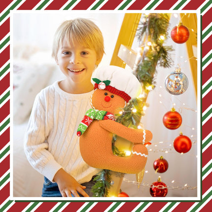 Gingerbread Man Christmas Tree Topper Decorations Gingerbread Christmas Decorations for Home Christmas Tree, Wine Bottle & Curtain Ornaments Funny Home Decorations