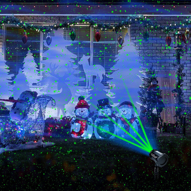 Christmas Projector Lights Outdoor - Blue Aurora Laser Projector with Remote for Holiday, Christmas, Year Decor, Waterproof Landscape Lamp for Outdoor & Indoor Use, Party Garden Decoration