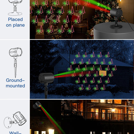 Christmas Light Projector Outdoor Christmas Pattern Holiday Projector Remote Control IP65 Waterproof Landscape Decoration Applicable Wall Garden House Christmas Night Party Favours