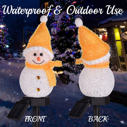 3-Pack Solar Snowman Christmas Pathway Lights, Snowman Lights with Stake Outdoor Waterproof, Outdoor Decorative Lights for Garden Yard Street Pathway Park Christmas Wedding