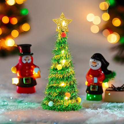Lighted Tabletop Christmas Tree with Star Topper and Mini Christmas Table Tree