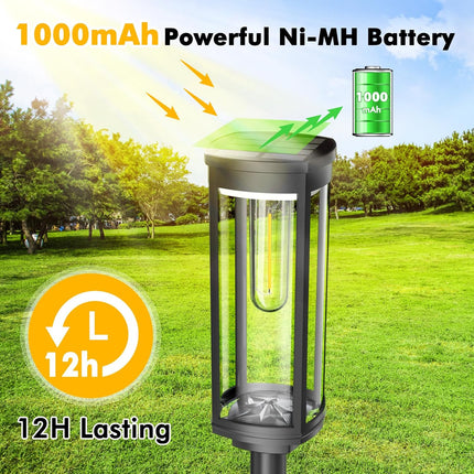 Solar Pathway Lights Outdoor 6 Pack, Bright Solar Path Light Outside Waterproof, Solar Garden Decorative Solar Powered Landscape