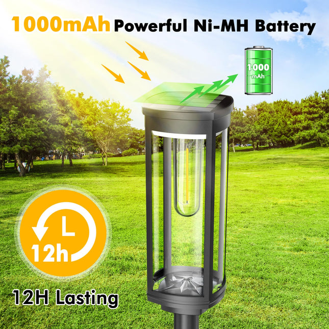 Solar Pathway Lights Outdoor 6 Pack, Bright Solar Path Lights Outside Waterproof, Solar Walkway Lights Solar Powered Landscape Lights for Driveway Lawn Patio Sidewalk Yard