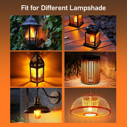 d LED Flame Light Bulbs, 4-Mode Flickering Light Bulbs with Upside Down Effect, E26 Fire Light Bulb for Porch Party Patio Home Halloween Christmas Indoor Outdoor - 4 Pack