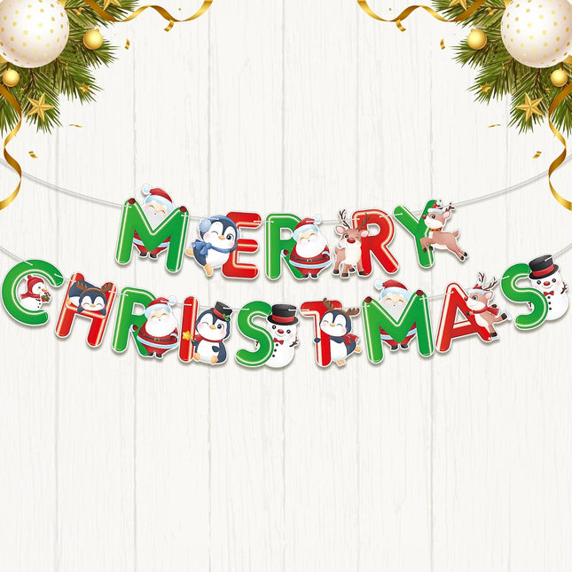 KatchOn, Red and Green Merry Christmas Banner - 10 Feet, No DIY Merry Christmas Garland for Christmas Decorations Christmas Garland for Christmas Party Decorations Merry christmas banner garland