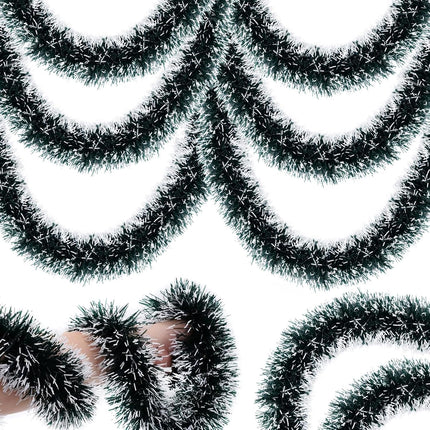 50Ft Christmas Garland,Green Christmas Tinsel Garland Christmas Metallic Twist Garland Ceiling Hanging Christmas Garland for Indoor Outdoor Xmas Tree Stair Fireplace Party Christmas Decor