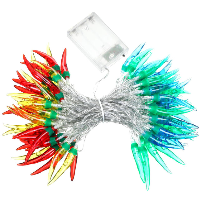 33 ft Chili Pepper Christmas String Light 80 LED Red Green Yellow Decorative Lighting String Multicolor Christmas Indoor Outdoor Chili Pepper Light for Xmas Kitchen Patio Mexican Party